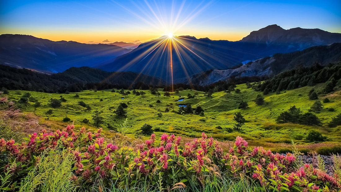 earth day pangea sunrise in the mountains